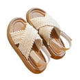 thumbnail image 1 of Girls Ethnic Style Sandals, Soft Sole Retro Beach Shoes for Little Kids, Casual Student Sandals for 2-14, 1 of 8