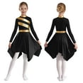 thumbnail image 1 of Girls Etiquette Praise Dance Dress Metallic Long Sleeve Worship Costume Modern Ballet Lyrical Dancewear, 1 of 7