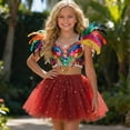 thumbnail image 1 of Girls' European-Style Rainbow Sequin Tutu Skirt – Star & Moon Layered Flared Party Skirt for Carnival, Daily Play & Kids (3-11Y), 1 of 3