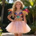 thumbnail image 1 of Girls' European-Style Rainbow Sequin Tutu Skirt – Star & Moon Layered Flared Party Skirt for Carnival, Daily Play & Kids (3-11Y), 1 of 3