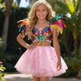 thumbnail image 1 of Girls' European-Style Rainbow Sequin Tutu Skirt – Star & Moon Layered Flared Party Skirt for Carnival, Daily Play & Kids (3-11Y), 1 of 3