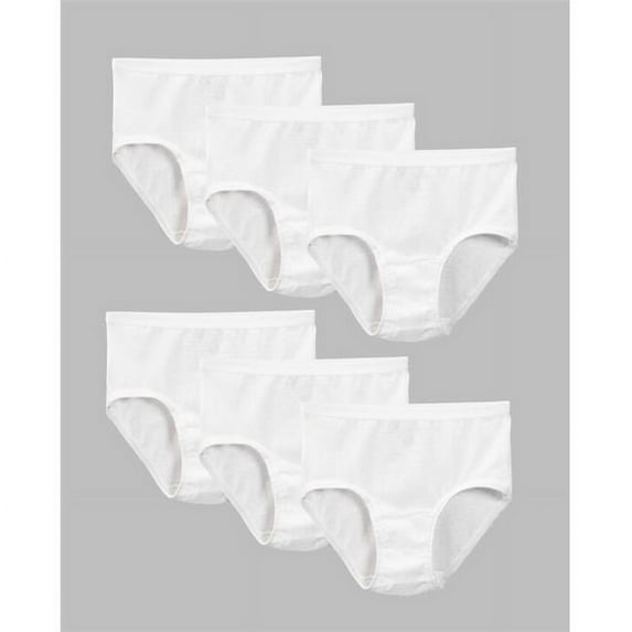 Girls Eversoft Panty Brief Underwear, White - Size 14 - Pack of 6