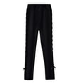 thumbnail image 1 of Girls' Everyday Pull on Leggings Cotton Ankle Length Leggings Comfortable Stretchy Soft Leggings Tights Girl Leggings S-257 Black 4Y, 1 of 6