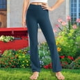 thumbnail image 1 of Girls' Everyday Pull on Leggings New Toddler Kids Kids Fashion Cute Sweet Elastic Waist Straight Pants High Waist Flare Leggings Navy 10 Years, 1 of 9