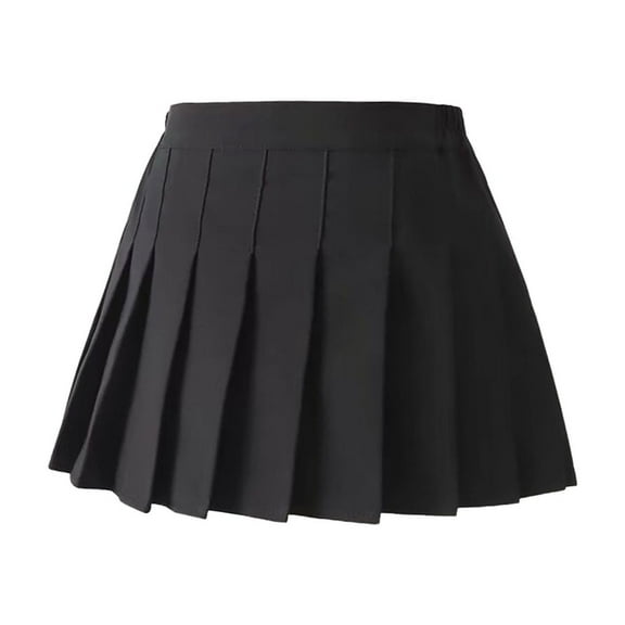 Girls Everyday Skirts in Clearance Big Girls High Waisted A-Line Pleated Summer Tennis School Skirt Uniform Short Skirts New Black 7 Years