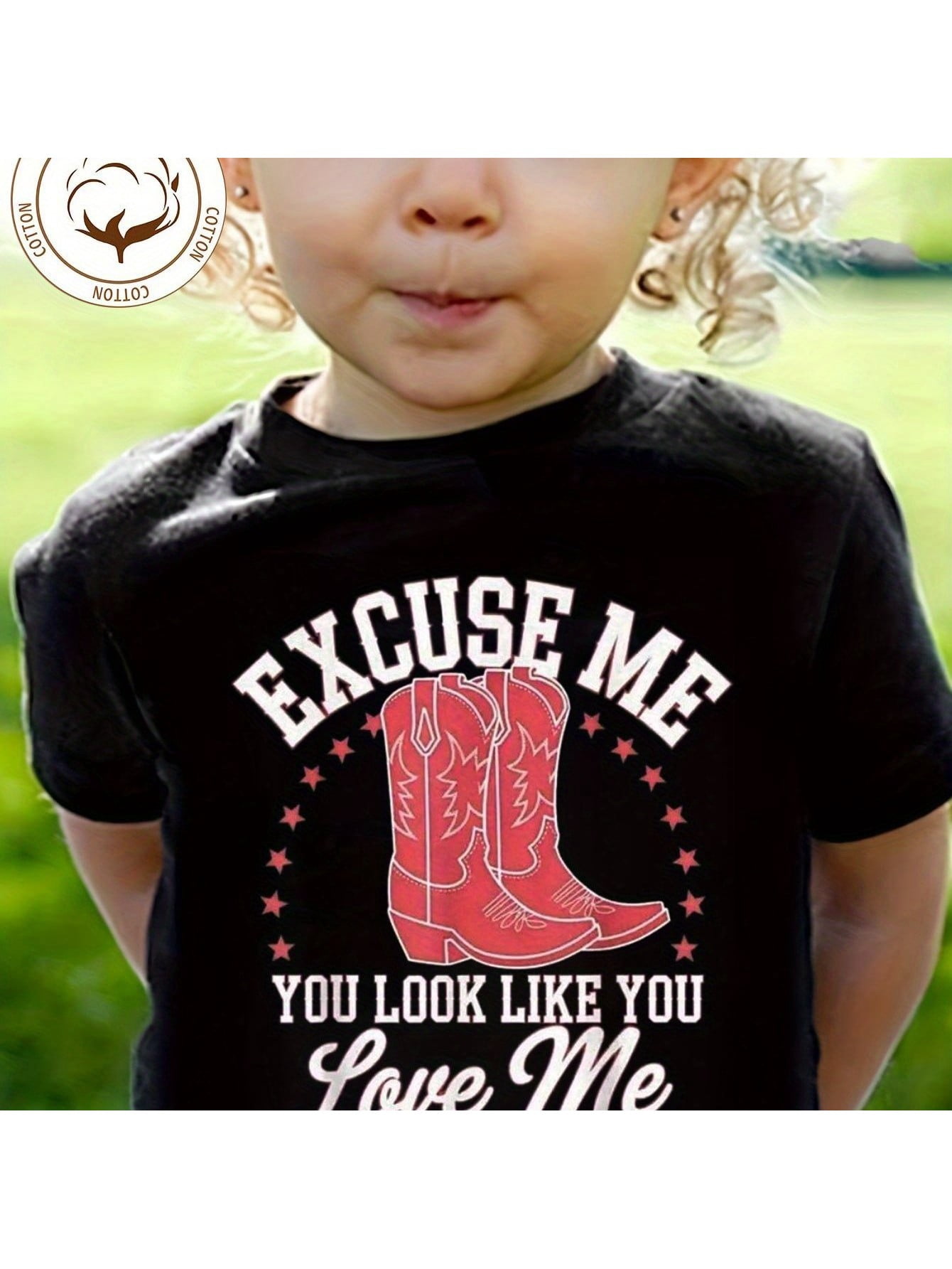 Girls "Excuse Me, You Look Like You Love Me"Print 100% cotton Short ...
