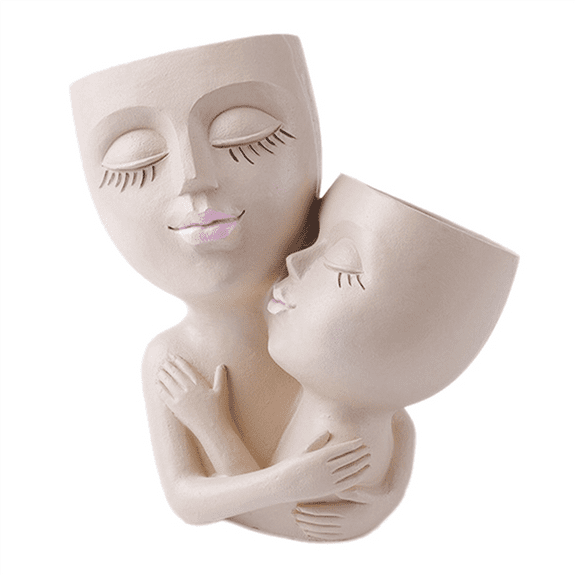 Girls Face Flower Pot Resin Women Head Vase Mother Love Flowerpot Garden Pots Home Decoration Outdoor