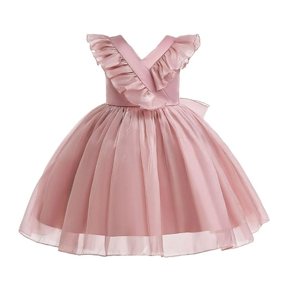 Girls Fairy Christmas Party Dress Flower Princess Birthday Pageant Ball Gown