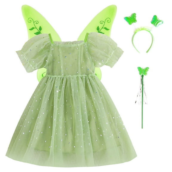 Girls Fairy Tulle Costume Dress Birthday Princess Cosplay Dress Up for 2-8Y