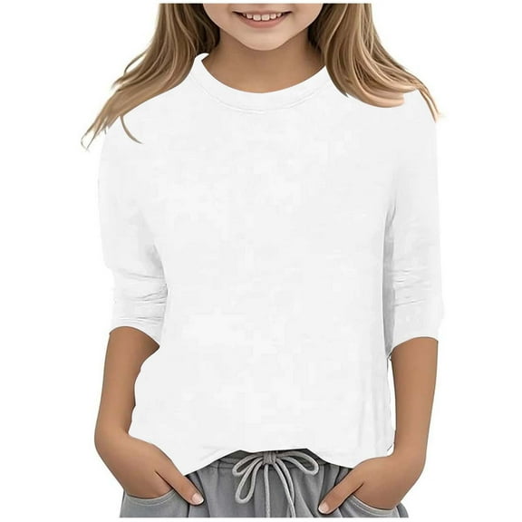 Girls Fall Clothes Size 6 Girls Crewneck Sweatshirt Long Sleeve Pullover Tops Drop Shoulder Sweatshirts Color Block Ribbed Trim for 5-14 Years