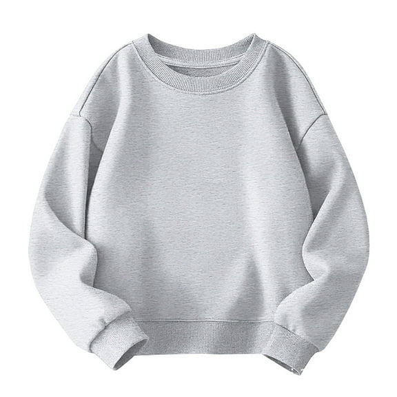 Girls Fall Clothes Size 6 Toddler Boys Girls Solid Pullovers Sweatshirt Long Sleeve T-Shirt Kids Crewneck Thin Tops 1-8 Years Blouse