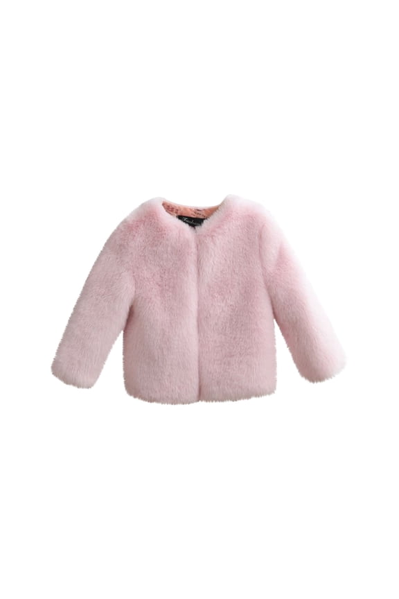 Girls Fall Open Front Cardigan Faux Fu𝗿 Coat Vintag𝗲 Parka Shaggy Jacket Warm Coat Tops Fuzzy Furry Fleece Cardigan Princess