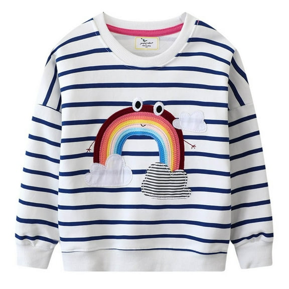 Girls Fall Outfits Kids Clothing Toddler Girl Cotton Long Sleeve Sweatshirt Christmas Clothing Pullover Crewneck Winter Long Sleeve Tops Shirts Black 0-12 Months