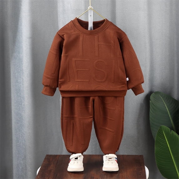 Girls Fall Pullover Two Piece Set Boy Casual Sweatshirt Children Outfits Soft Warm Matching Tracksuit