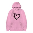 thumbnail image 1 of Girls Fall Shirts And Tops Winter/Spring Drawstring Long Sleeve Loose Classic Hoodie Pink Kids Fall Clothing for 13-14 Years, 1 of 4