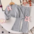 thumbnail image 1 of Girls Fall Winter Casual Long Sleeved Top Bow Pants 2Pcs Set, 1 of 9