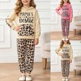 thumbnail image 1 of Girls Fall Winter Hooded Sweatshirt + Print Pants 2PCs Fashion Set, 1 of 5