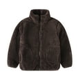 thumbnail image 1 of Girls Fall Winter Sherpa Jackets Causal Cute Solid Color Full Zip Coat Lightweight Comfy Fuzzy Warm Windproof Outerwear with Pockets, 1 of 4