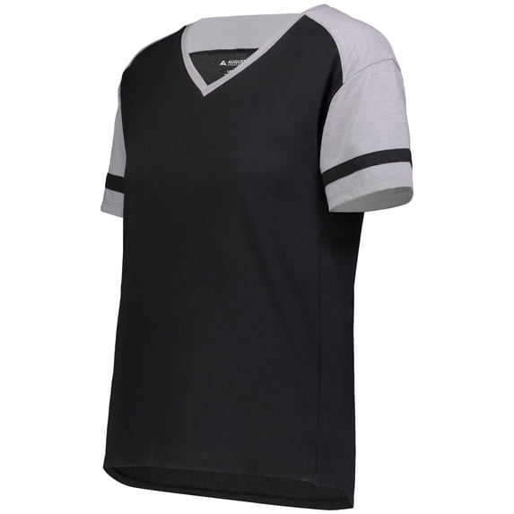 Augusta Sportswear 2915.92T.L Girls Fanatic 2.0 T-Shirt, Black & Grey Heather - Large