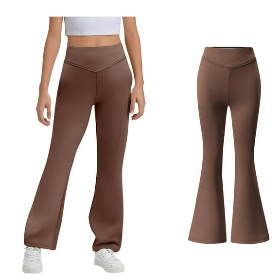 Girls Fashion Brown Girls Dress Pants Slim Fit School Uniform Pants Pants for Toddler Girls 13-14 Years