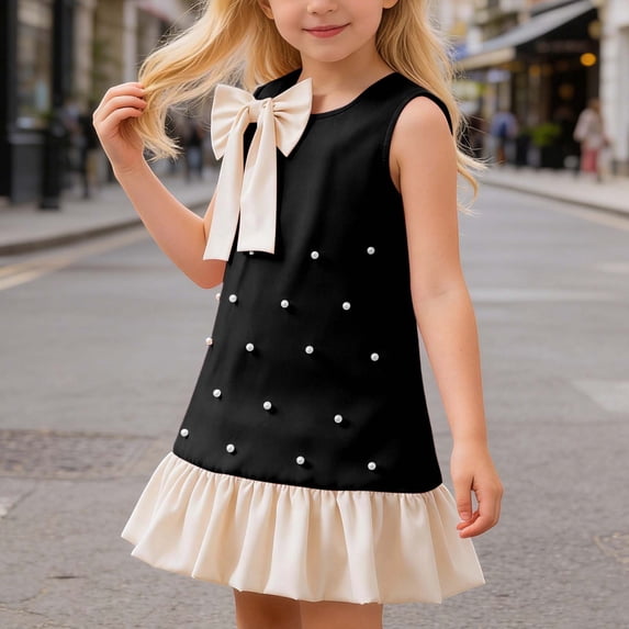 Girls Fashion Cartoon Birthday Dress Girls Kids Easter Dresses for Girls 6-7 Years