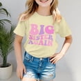 thumbnail image 1 of Girls Fashion Casual Letter Print Short Sleeve T-Shirt, Round Neck Tee Top for Youth Sizes 3-13, Comfortable Daily Wear, Trendy Design for School and Play, Soft Fabric, 1 of 5