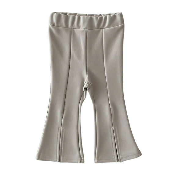 Girls Fashion Flared Casual Trousers Korean Autumn Style With Front Slit For Children Oversized Sweatpants Basic Comfortable Pants Crewneck Casual Trousers