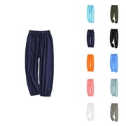 Girls Fashion Girl Pants Boys Girls Long Bloo Mers Soft Summer Pants Kids Solid Elastic Waist Harem Pants Basic Joggers Trousers