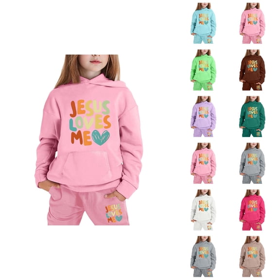 Girls' Fashion Girl Set Children's Long Sleeved Hooded Hoodie Set