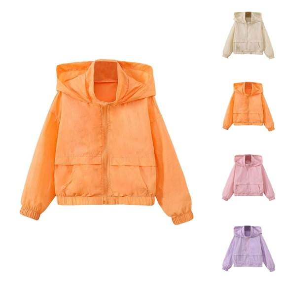 Girls' Fashion Girls Jacket Kids Boys Girls Coat Hooded Jacket Toddler Windproof Zipper Outwear