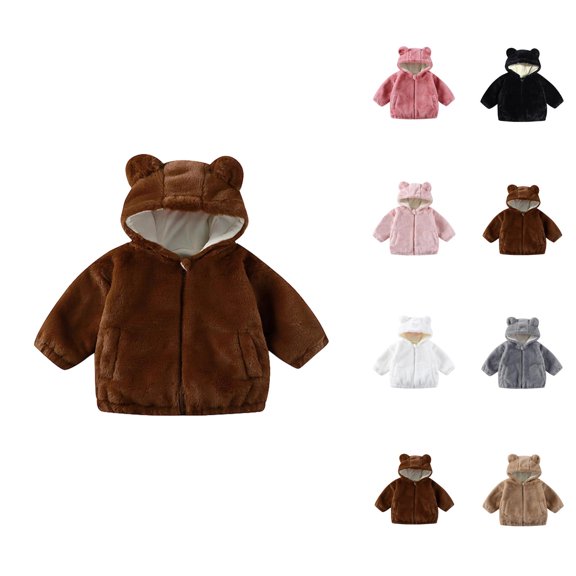 Girls Fashion Girls Jackets Girls Winter Coat Soft Hooded Jacket With Ears Zip Up Outerwear For Toddlers And Kids Warm Cozy Fall Outerwear