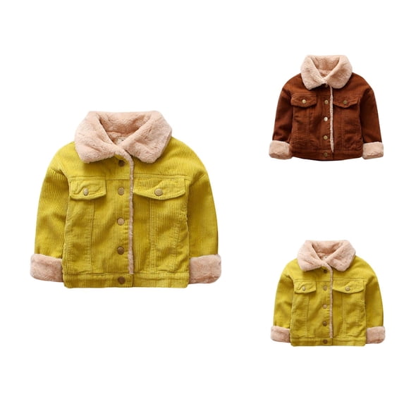 Girls' Fashion Girls Lightweight Jacket Toddler Boys Girls Long Sleeve Solid Color Winter Coat Jacket Thicken Windproof Warm Outwear