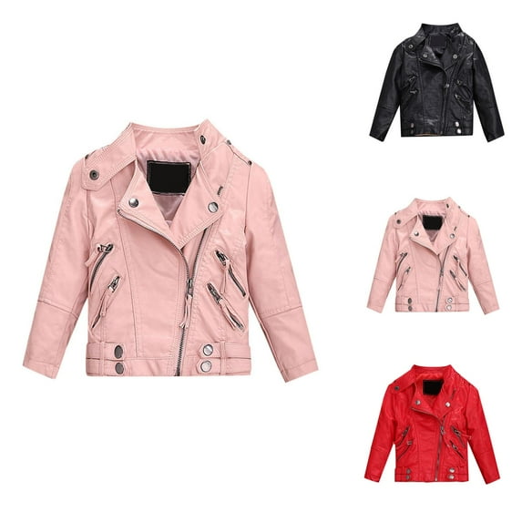Girls Fashion Girls' Outerwear Jackets & Coats Kids Girl Spring Pu Leather Jacket Motorcycle Coat For Boy Leather Jacket