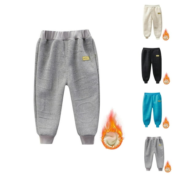 Girls' Fashion Girls' Solid Joggers Toddler Kids Baby Girls Boys Pants Athletic Active Jogger Pants Sweatpants Lined Winter Warm Long Bottoms Trousers