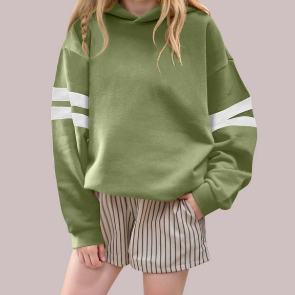 Girls Fashion Hoodie, Cute Long Sleeve Oversized Hooded Sweatshirt for School and Casual Pullover Tops New Girls Fashion Sweatshirt Mint Green 9-10 Years
