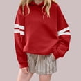 thumbnail image 1 of Girls Fashion Hoodie, Cute Long Sleeve Oversized Hooded Sweatshirt for School and Casual Pullover Tops New Kids Hooded Sweatshirts Girls Red 7-8 Years, 1 of 3