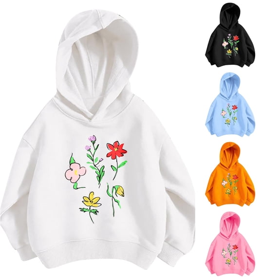 Girls Fashion Hoodie Sweatshirt Long Sleeve Loose Fit Casual Top For Kids
