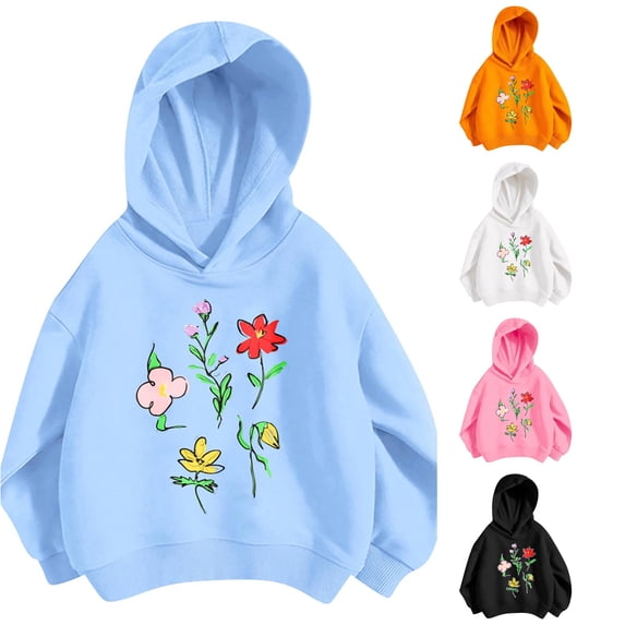Girls Fashion Hoodie Sweatshirt Long Sleeve Loose Fit Casual Top For Kids