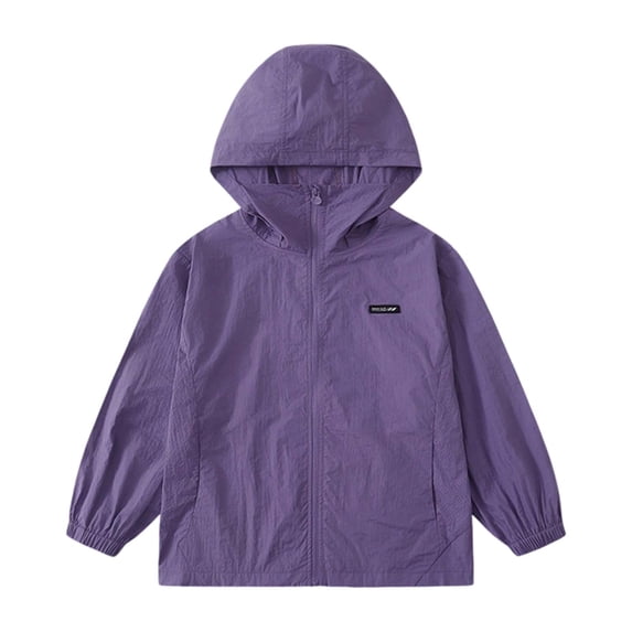 Girls' Fashion Jacket for Girls Girls Sun Jacket UPF50+ Lightweight Hooded Coat For Outdoor Activities Casual Wear Windbreaker For Kids