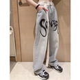 thumbnail image 1 of Girls'Fashion Jeans Elastic High Waist Wide Leg High Waist Denim Pants Teen Girl Clothes Justice Girls Clothing 10-11 Years Girls Fashion, 1 of 7
