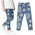 thumbnail image 1 of Girls' Fashion Leggings Printed Pants High Waist Stretchy Soft Tights Kids Summer Leggings For School Wearing Blue B 7 Years, 1 of 4