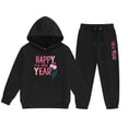 thumbnail image 1 of Girls Fashion Long Sleeve Hooded Sweater and Pants Outfit Set for Middle Older Children Youth Apparel, 1 of 3
