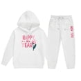 thumbnail image 1 of Girls Fashion Long Sleeve Hooded Sweater and Pants Outfit Set for Middle Older Children Youth Apparel, 1 of 3