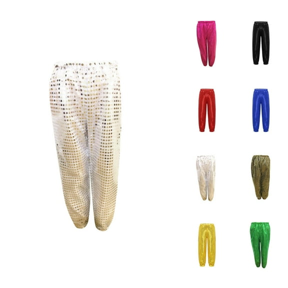 Girls Fashion Pants Girls Kids Sequins Loose Jazz Hop Street Dance Pants Haren Trousers Dancewear For Boys Girls