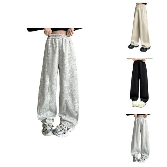 Girls' Fashion Solid Color Sweatpants Girls Casual Jogger Pants Kids Athletic Sweatpants For Everyday Wear Comfortable Loose Fit Spring Fall Winter Outdoor Play Sports Outfits Trendy Fashion