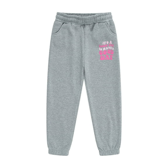 Girls Fashion Sweatpants, Jogger Pants Ages 2-13, Kids Printed Athletic Casual Joggers for Girls and Boys