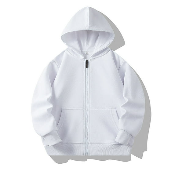 Girls Fashion Sweatshirts New Cute Hoodies for Teen Girls Zip up Oversized Hooded Sweatshirts Trendy Long Sleeve Kids Clothes Jacket Outfits White 4-5 Years