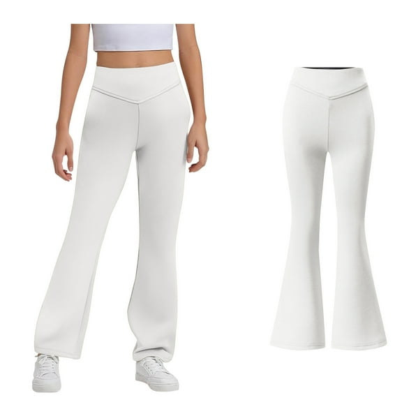 Girls' Fashion White Pants for Woman Casual Daily Wear Straight Leg Dress Pants Kids Pants Girls 7-8 Years