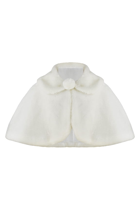 Girls Faux Furs Dress Coat Princesses Winter Elegant Long Sleeve Cardigan for Evening Wear