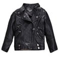 thumbnail image 1 of Girls Faux Leather Jackets Children's Boys Zip Outwear Fitted Slim Coat, 1 of 6